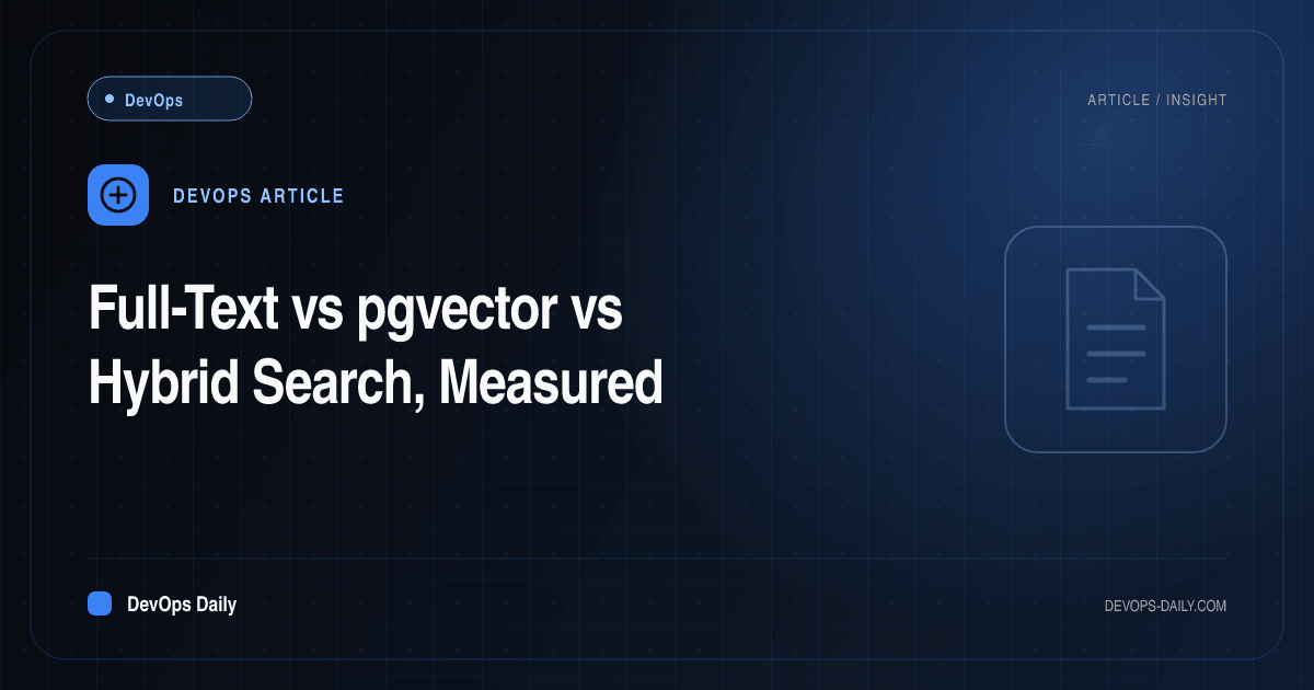 Full-Text vs pgvector vs Hybrid Search, Measured