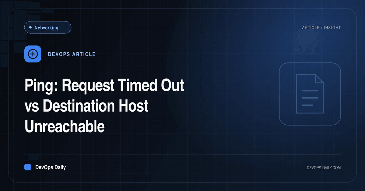 Ping: Request Timed Out vs Destination Host Unreachable